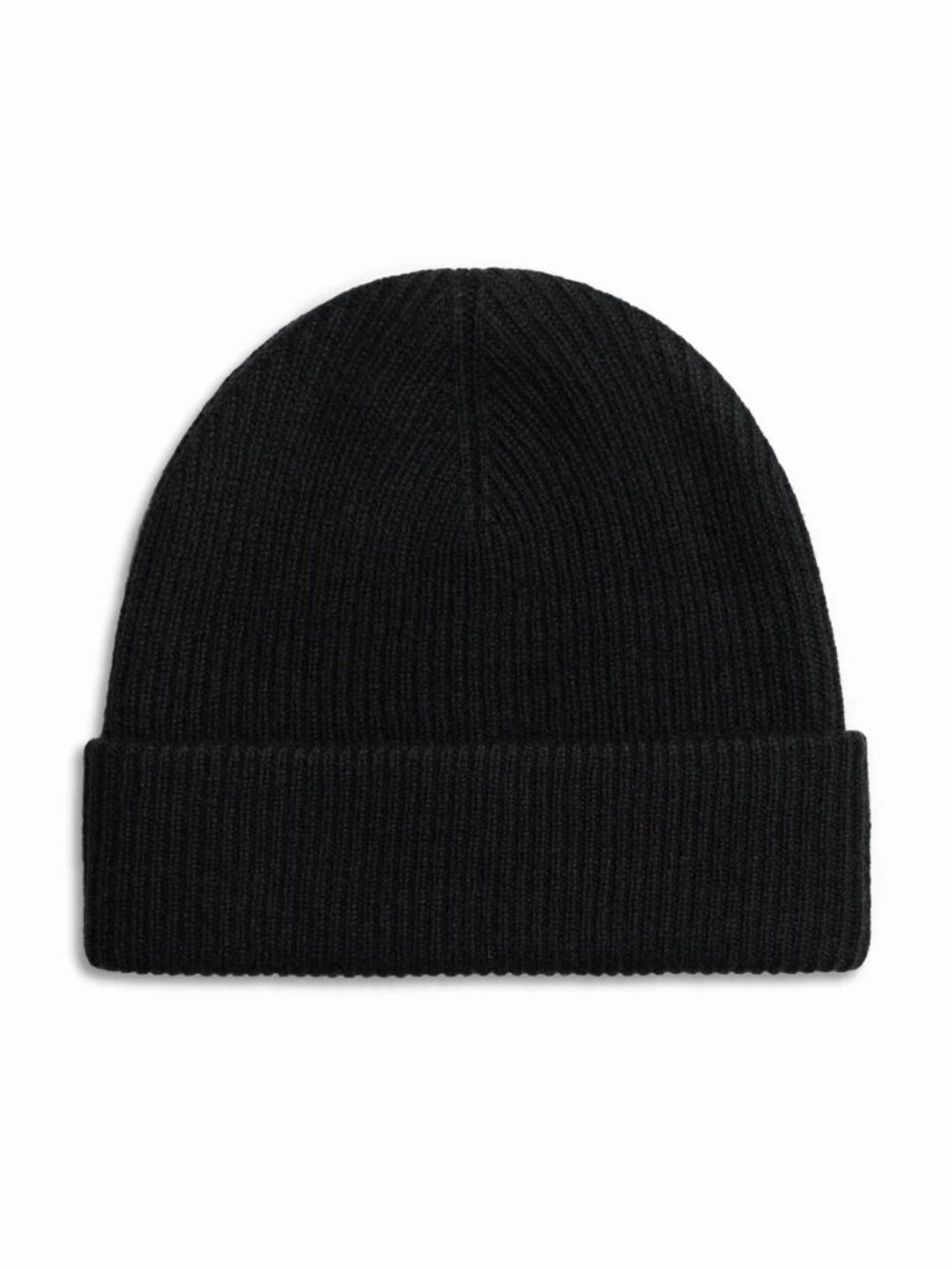 Original Favorite Cashmere Wool Blend Ribbed Black Beanie Hat